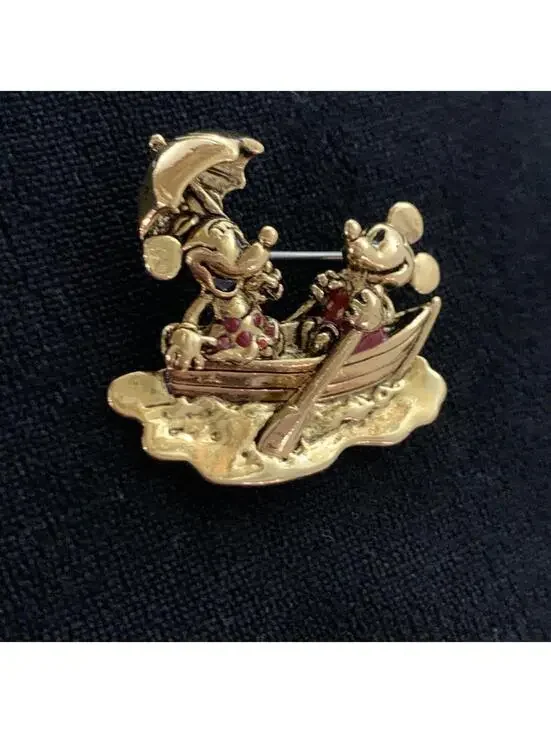 Vintage Retired Disney Napier Golden Mickey And Minnie Mouse - Picture 4 of 6